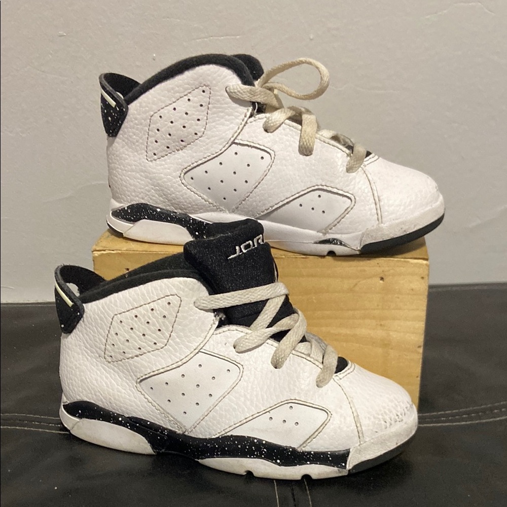 Jordan Kids White and Black Sneakers
